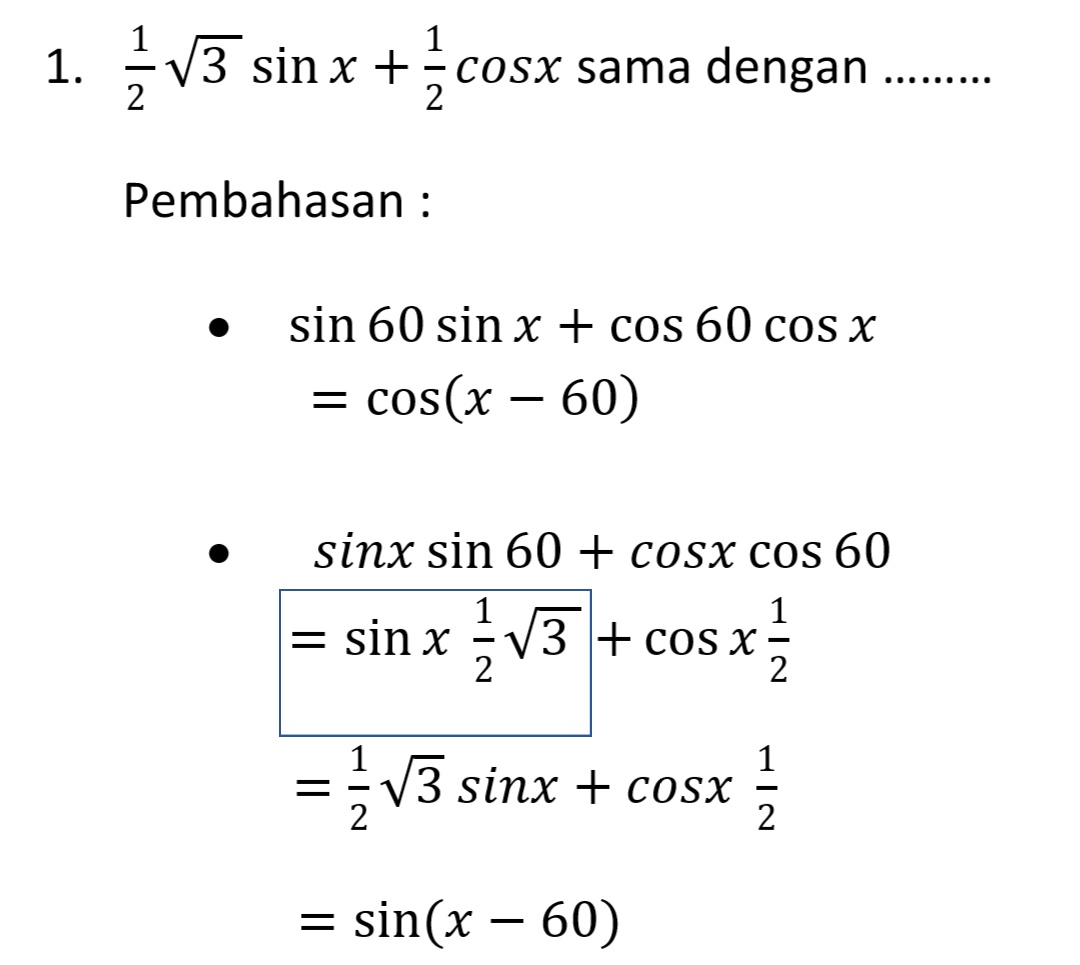 Contoh Soal Identitas Trigonometri Kelas 11
