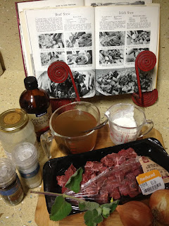 Ingredients for home made beef stew