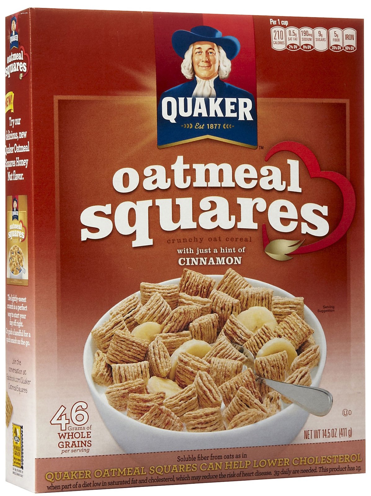 Quaker Oatmeal Squares Nutrition Label Quaker Oatmeal Squares