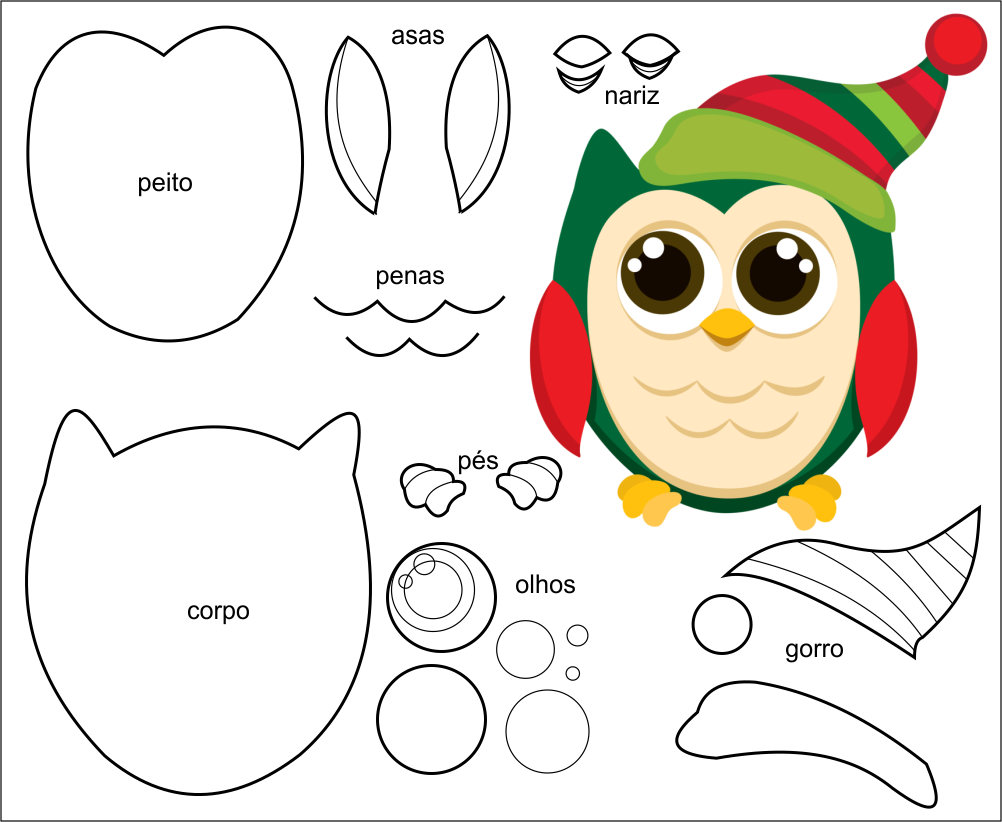 Moldes de feltro para natal - Ver e Fazer