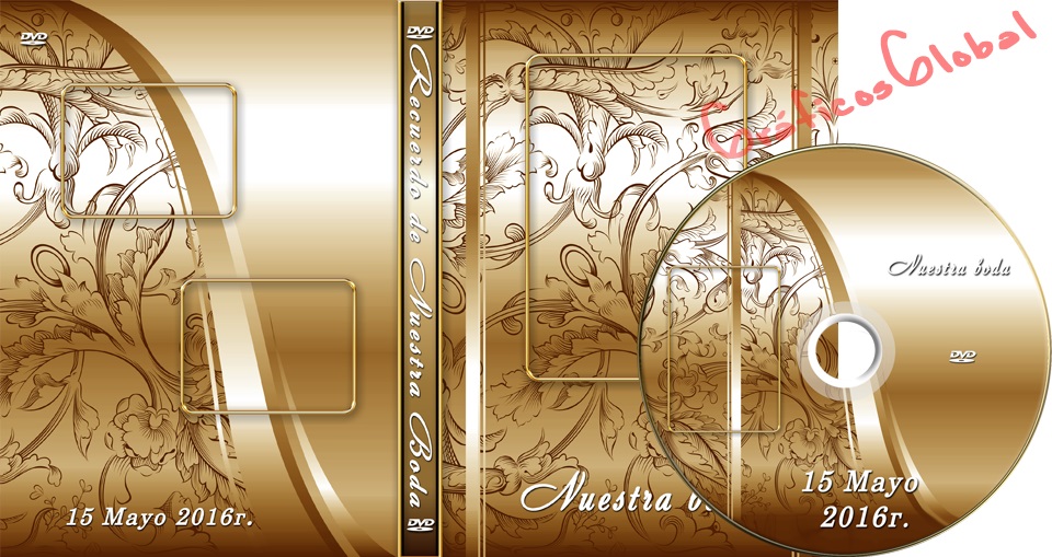 Portada con diseño dorado plantilla psd