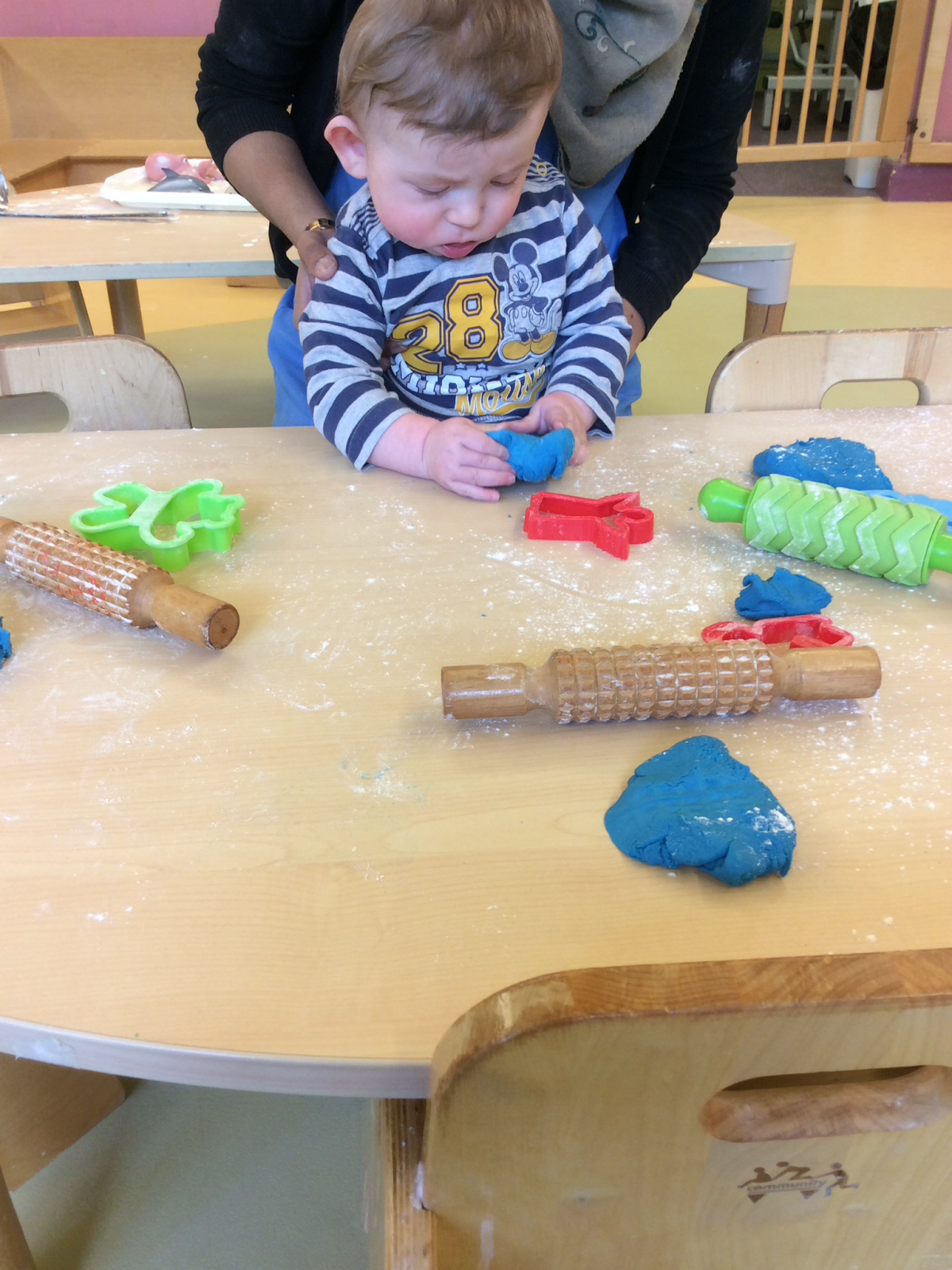 SMC Nursery Wensley Fold Babies exploring playdough....