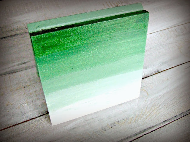 Zielone pudełko hand made ombre - Eco Manufaktura pracownia decoupage i hand made