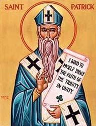 San Patricio Dibujo de San Patricio con barba larga
