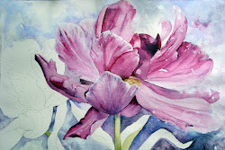 pink watercolour gouache flower water painting paint inspiration florals tulip bloom