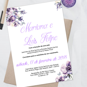 Convite de casamento ultravioleta editavel no word Convite de casamento ultravioleta editavel no word