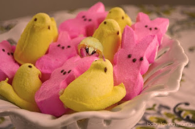 Wilton Peeps Chicks and Bunnies in Dish Yellow and Pink%2Bcopy