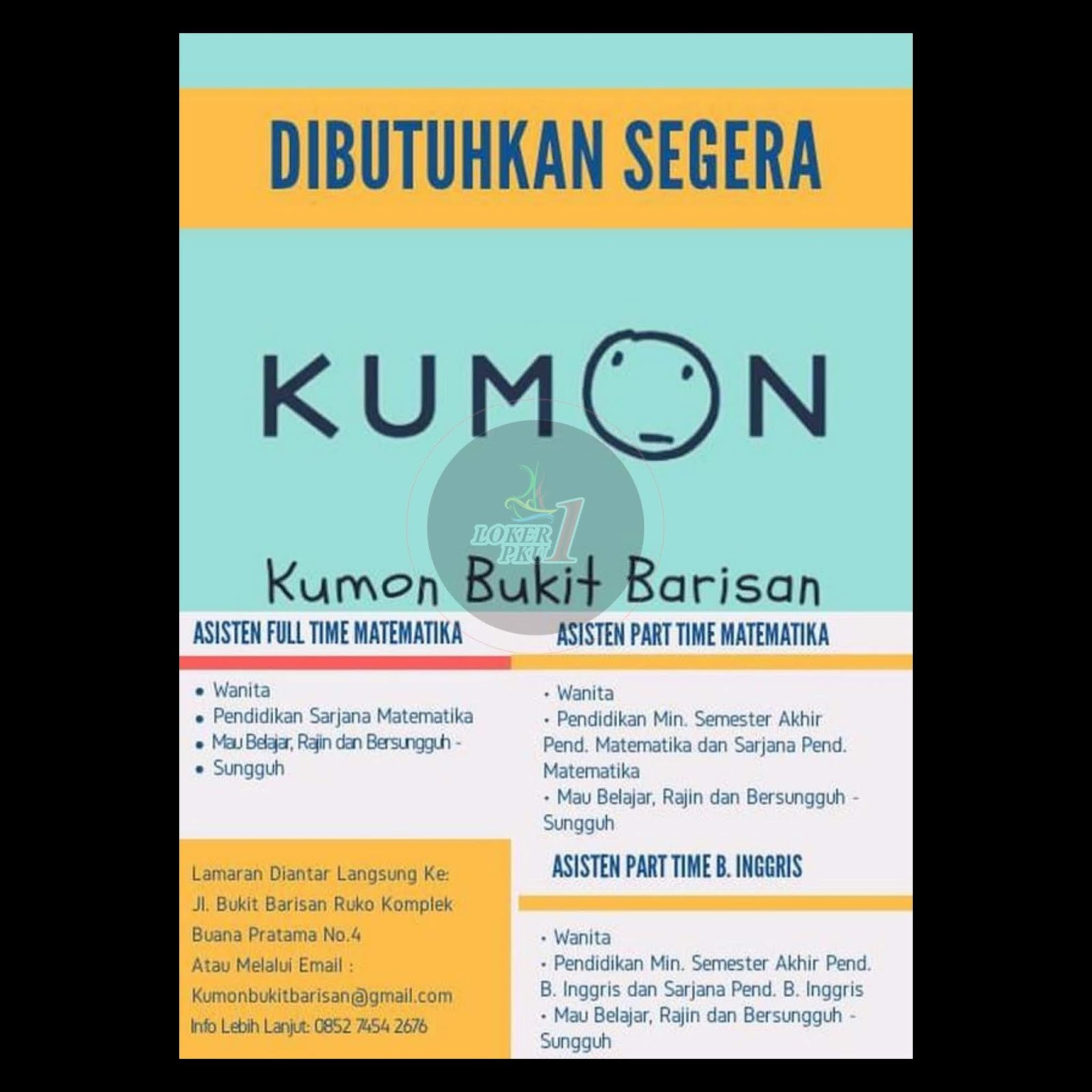 Lowongan Kerja Kumon Bali Lokercumacuma