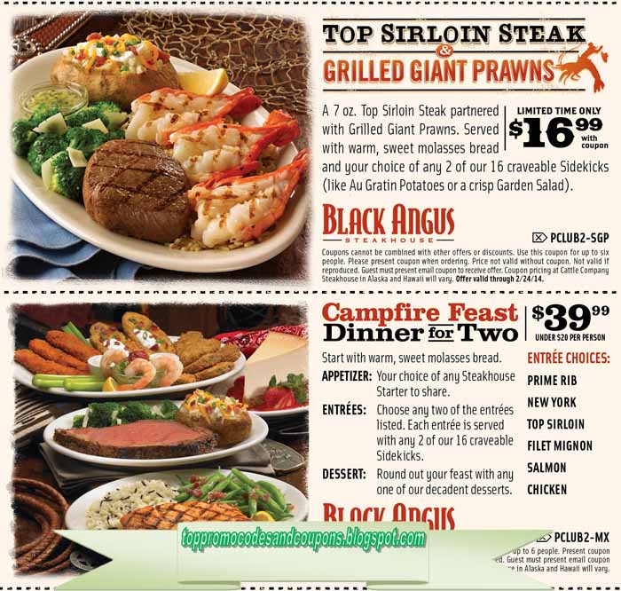 Free Promo Codes and Coupons 2021 Black Angus Steakhouse Coupons