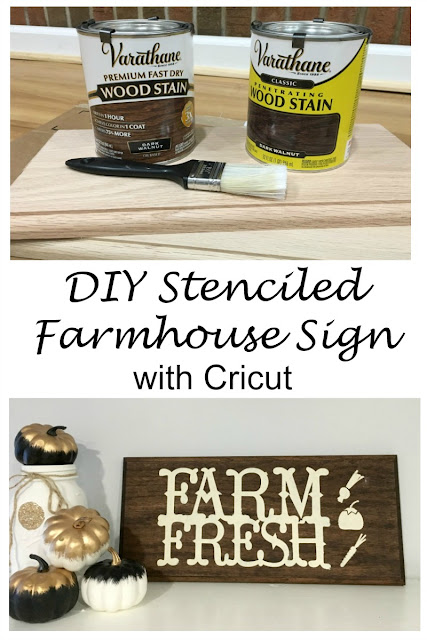 Farmhouse style signs are very popular right now and I am going to show you how you can make one using your Cricut and vinyl as a stencil.