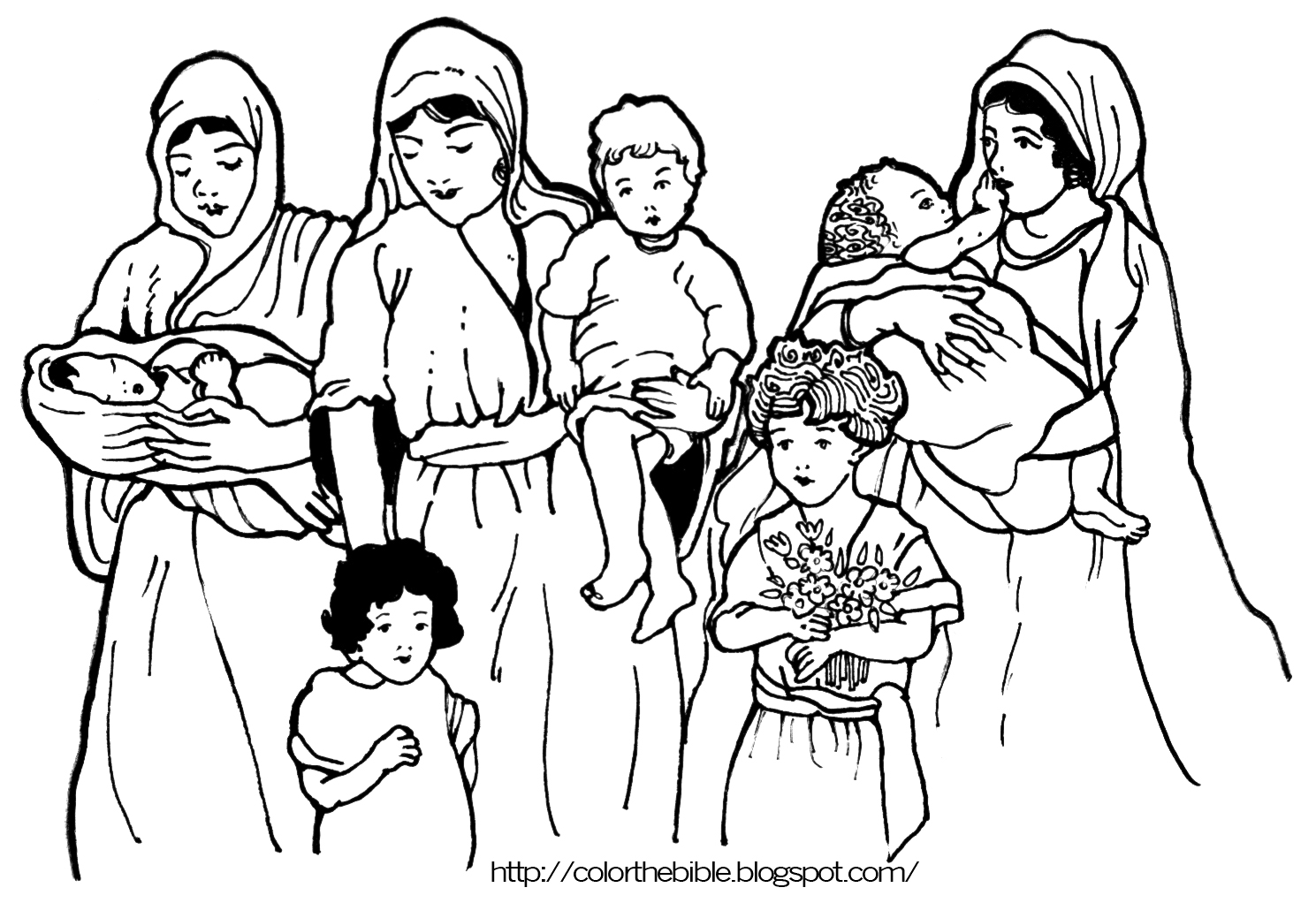 Mothers and Children From the Bible | Color The Bible