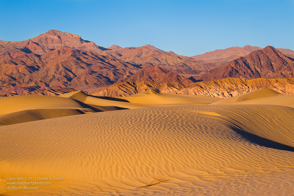 a photo of the Mesquite Dunes and Distant Mountains at Death Valley NP