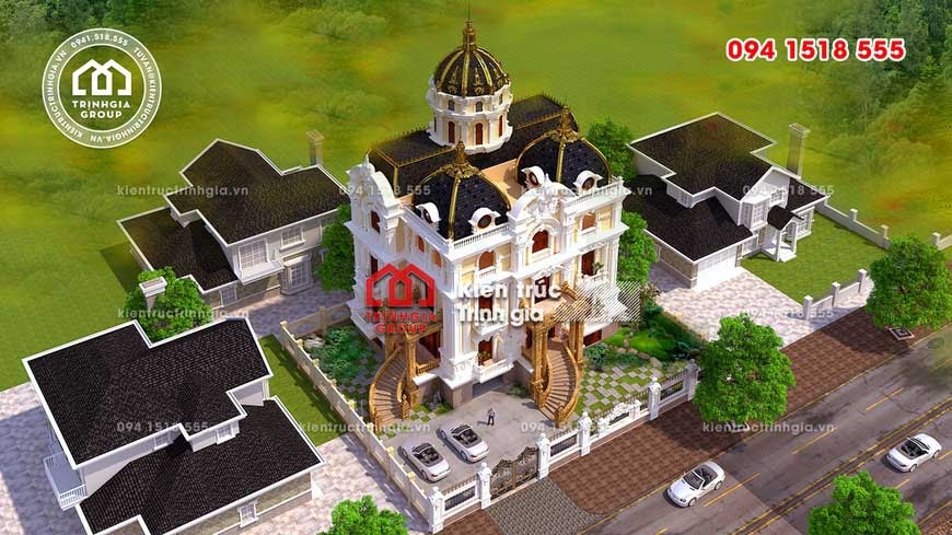 Thiết kế biệt thự lâu đài 3 tầng Pháp đẹp ở Châu Quỳ, Hà Nội - Ảnh 3