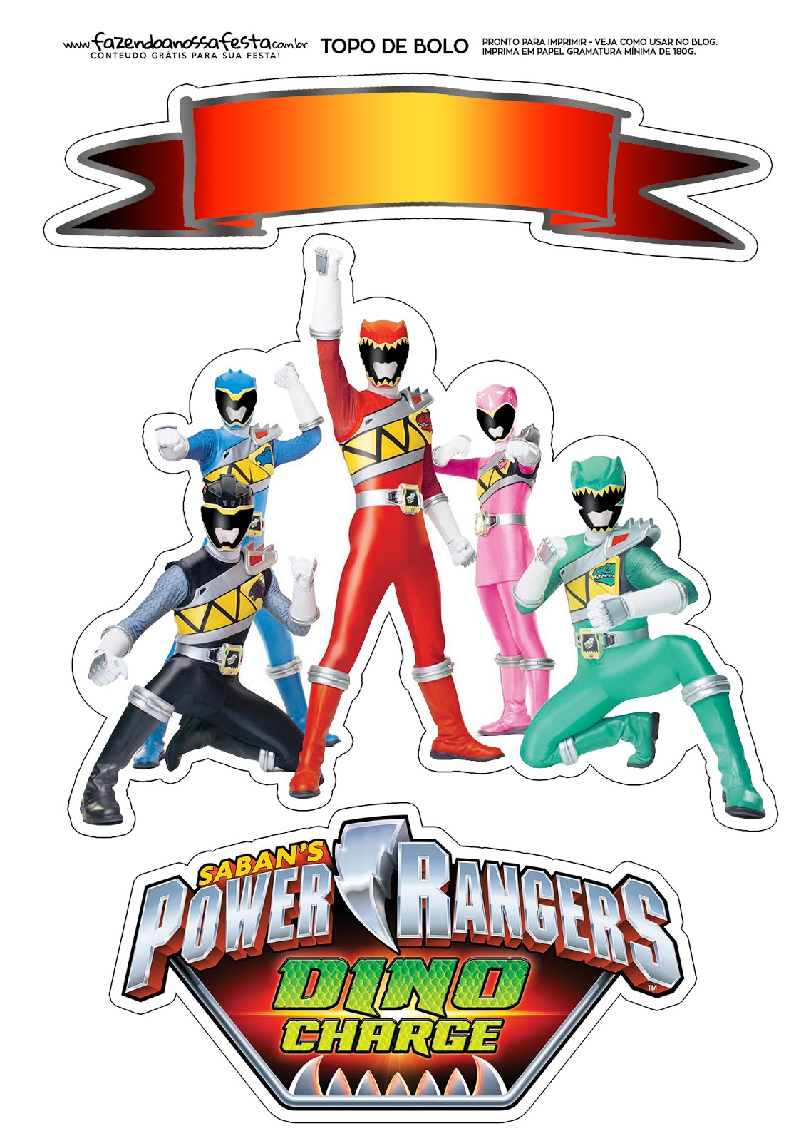 Power Rangers Free Printable Cake Toppers Oh My Fiesta In English