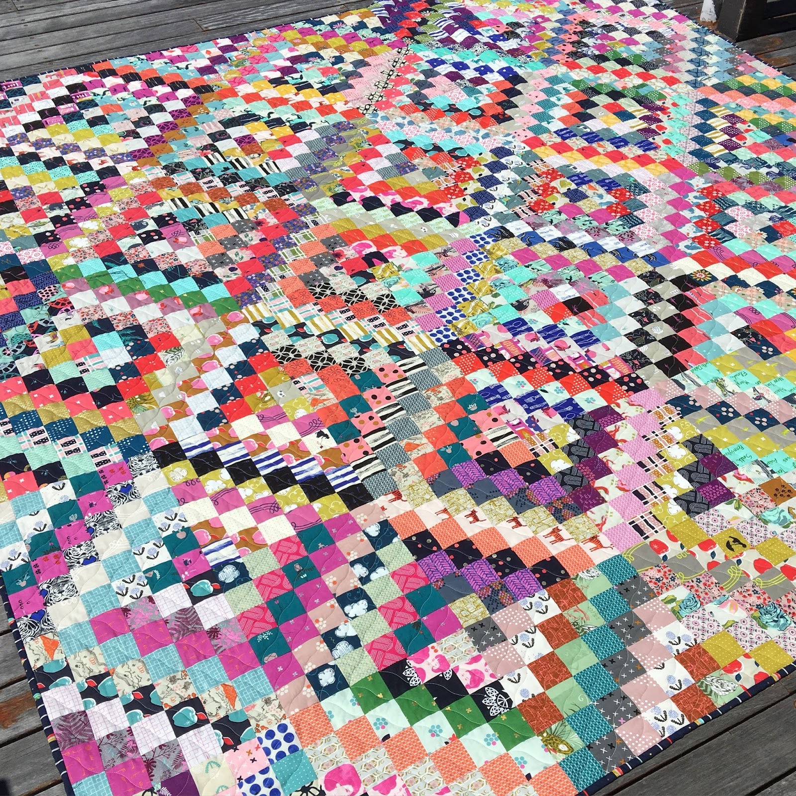 Gone Aussie Quilting Cotton and Steel Scrappy Trip Quilt