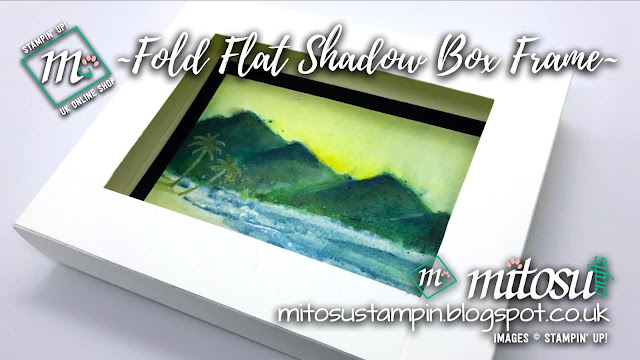 Stampin' Up! Watefront Brusho SU Fold Flat Shadow Box Frame order craft supplies from Mitosu Crafts UK Online Shop
