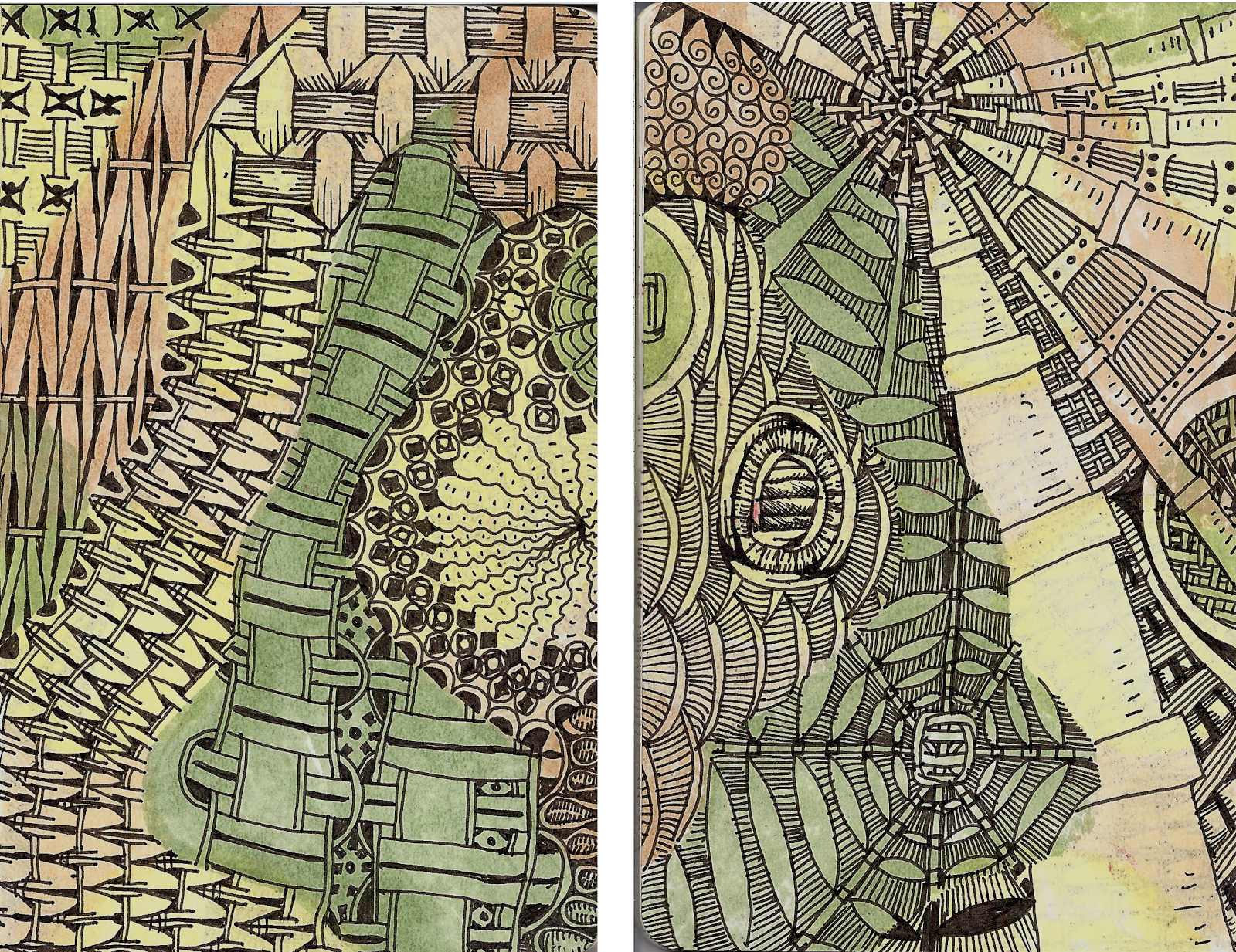 New Tangle Pattern Malacca & Review of the Moleskine Volant Journal