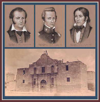 The Alamo. Texas. James Bowie, William B. Travis and Davy Crockett. by Travis Simpkins