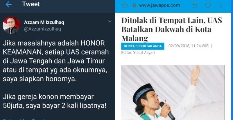 JEBRET! CEO AMI Group: Jika Jaga Gereja Dibayar 50 Juta, Saya Bayar 2X Lipat Jaga Pengajian UAS!