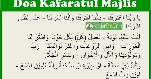 Doa Penutup Acara Bahasa Arab web site edukasi