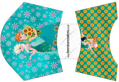 Frozen Fever: Cajas para Imprimir Gratis. Esta es para patatas o papas fritas de Frozen Fever.