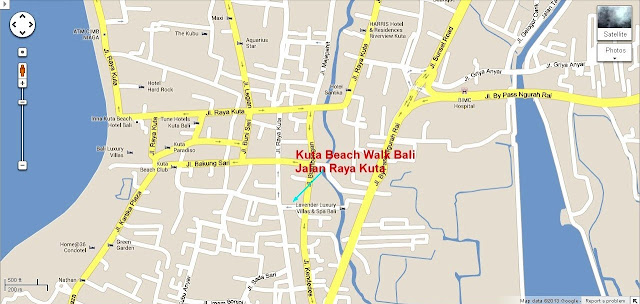 Odyssey Submarine Voyage of Fantasy Bali BaliTourismmap: Location Map of Beach Walk Kuta, Bali island