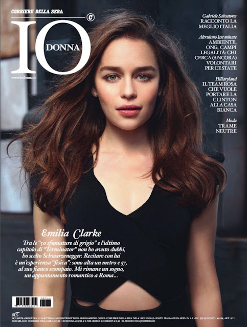 Emilia Clarke on coverpage of Io Donna Magazine July 2015 Issue