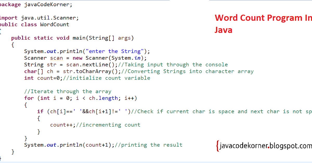 how to count characters in word java
