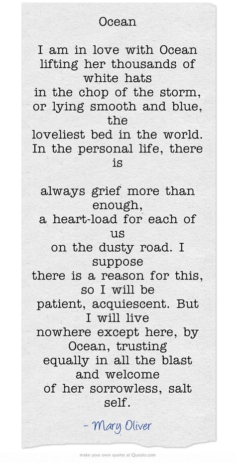 Mary Oliver ocean poem - found on Hello Lovely Studio