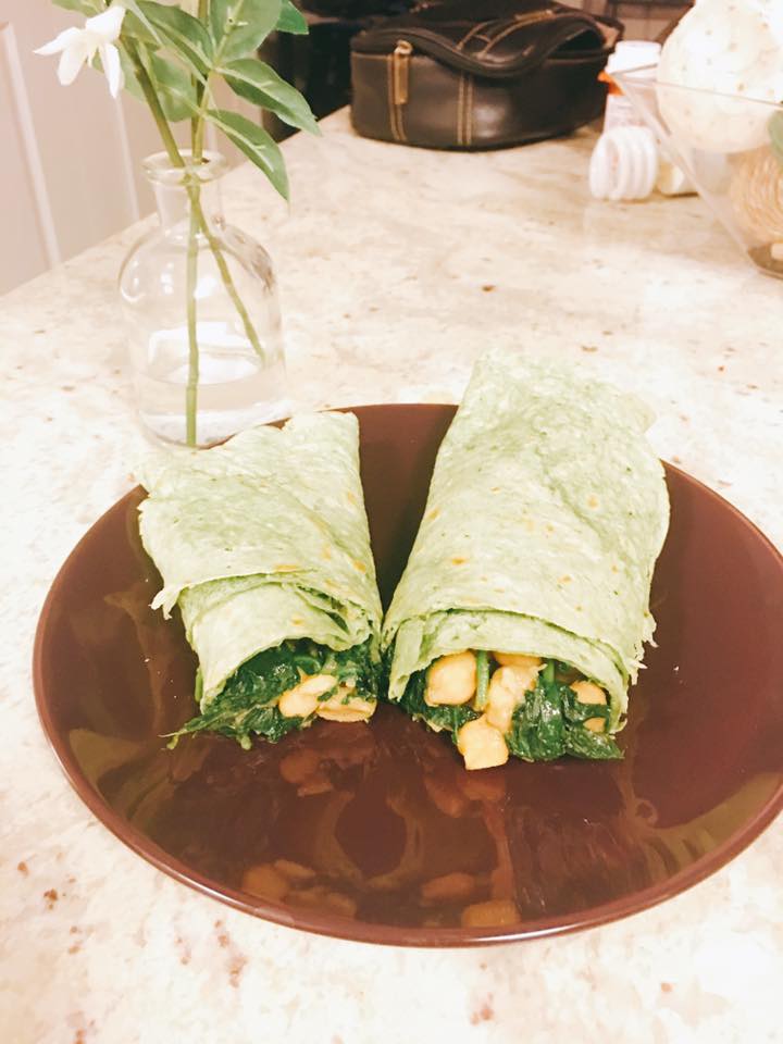 to Sam's Kitchen ChickpeaSpinach Wrap