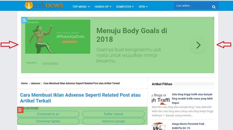 Cara Membuat Iklan Adsense Besar Responsive Selebar Header