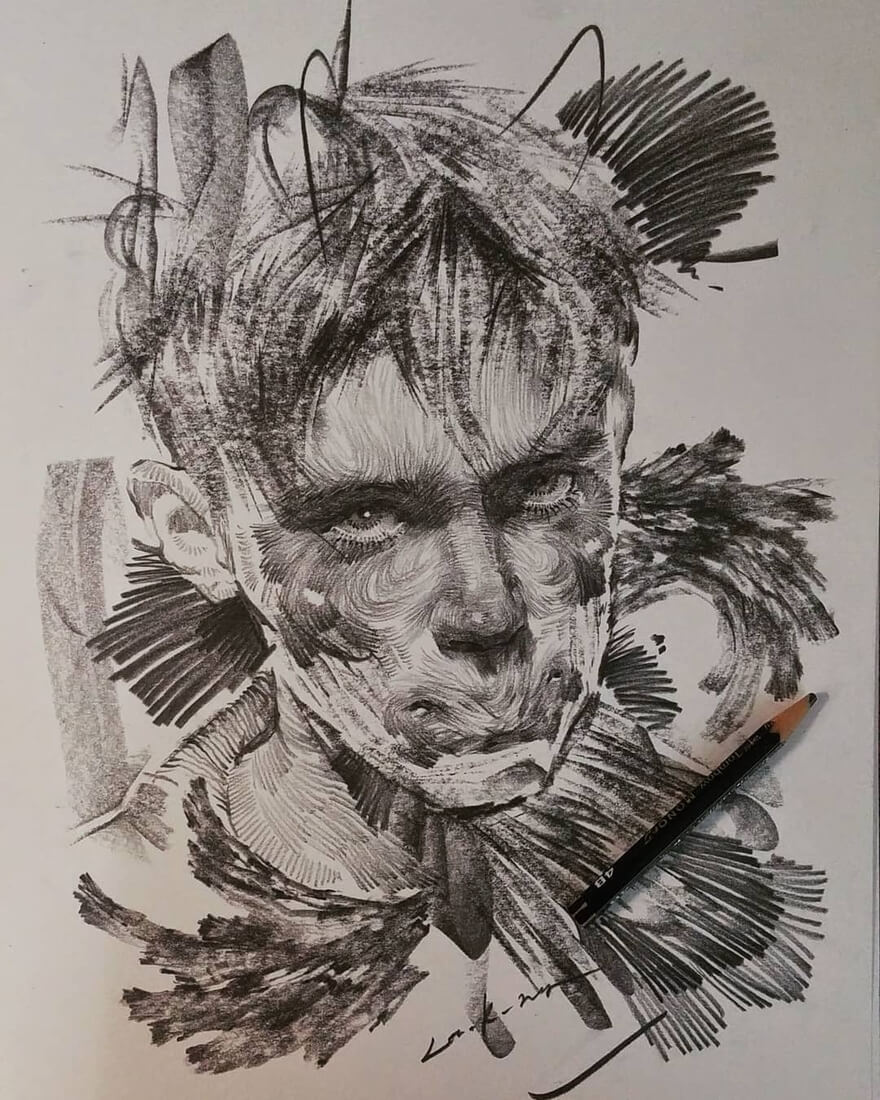 09-Lee-K-Lines-and-Swirls-Pencil-and-Charcoal-Portraits-www-designstack-co