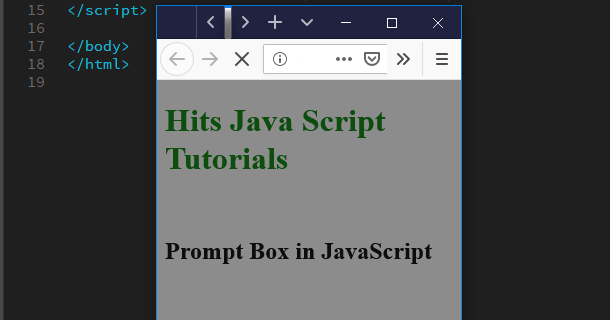 Prompt Box in JavaScript | Hits JavaScript Tutorial
