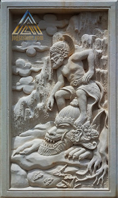 Relief hanoman Relief batu putih motif gambar hanoman