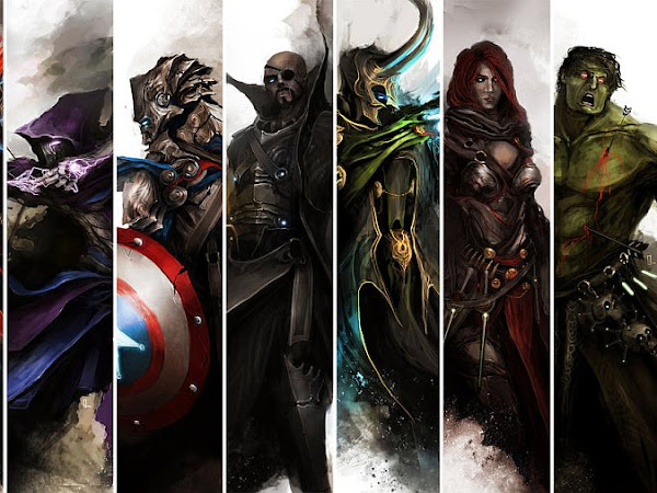 Ilustrações: Os Vingadores da Marvel em versão de Fantasia Épica