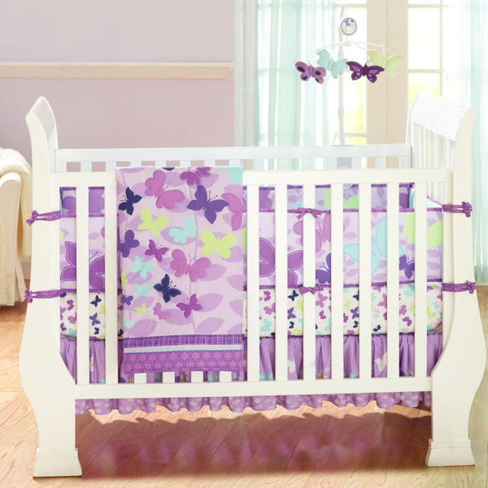 Barang Baby Murah Complete Baby Bedding Purple Butterfly