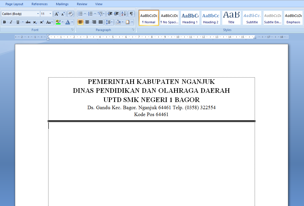 Cara Membuat Garis Kop Surat Di Microsoft Word Espada Blog