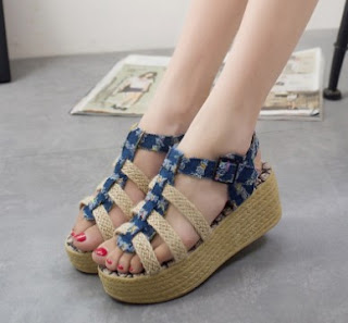 Sandal Wedges Tali Talincang 9 Model Dan Harga Sandal Tali Wanita Gaya Paling Trendy
