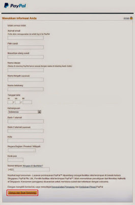 Cara daftar paypal Isi data sesuai KTP anda Cara daftar paypal Isi data sesuai KTP anda