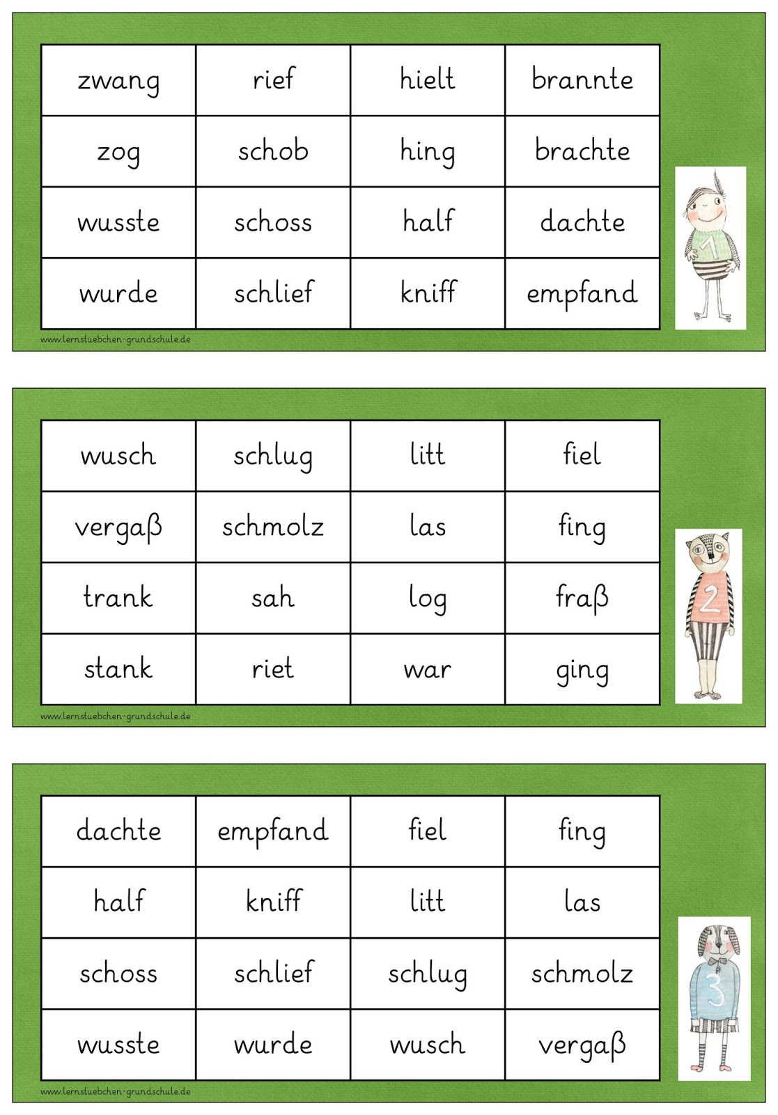 Bingo Deutsch Grundschule Bingo Deutsch Grundschule