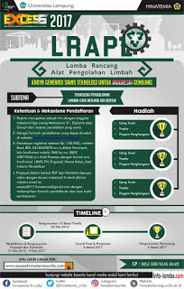 Lomba Rancang Alat Pengolahan Limbah EXCESS 2017 by FT UNILA Lomba Rancang Alat Pengolahan Limbah EXCESS 2017 by FT UNILA