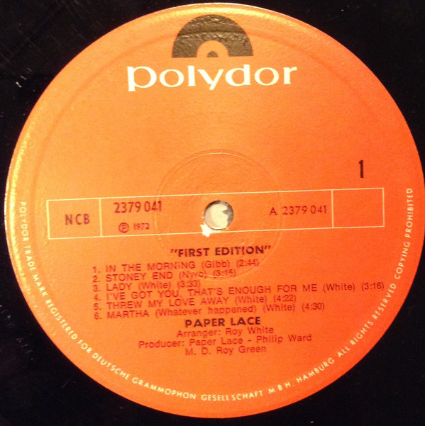 johnkatsmc5 Paper Lace “First Edition” 1972 UK Pop