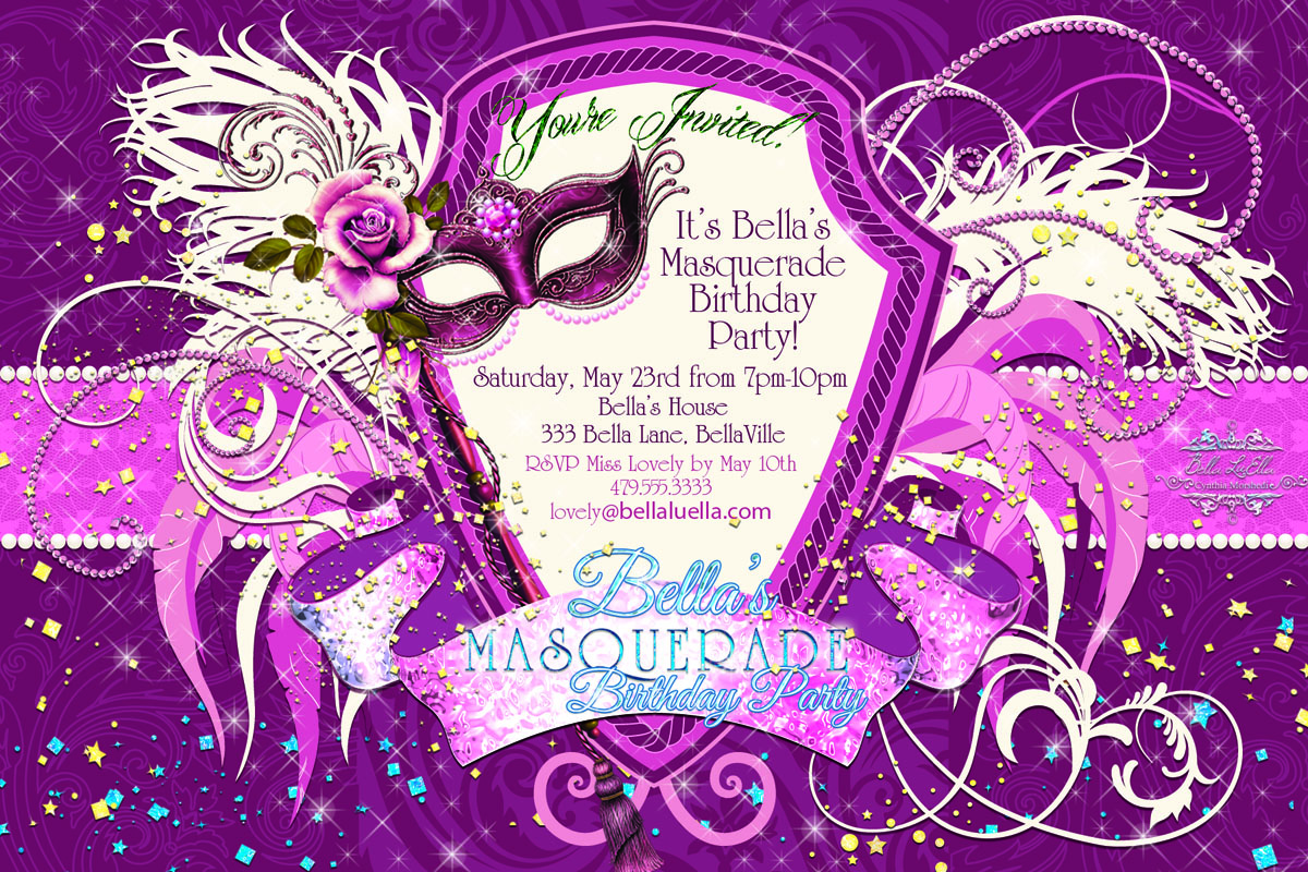Masquerade Party Invitation Mardi Gras Party Party.