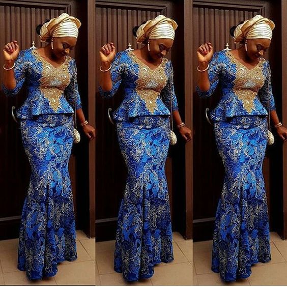 ankara gown with peplum