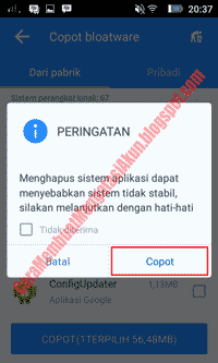 cara menghapus aplikasi android bawaan pabrik tanpa root