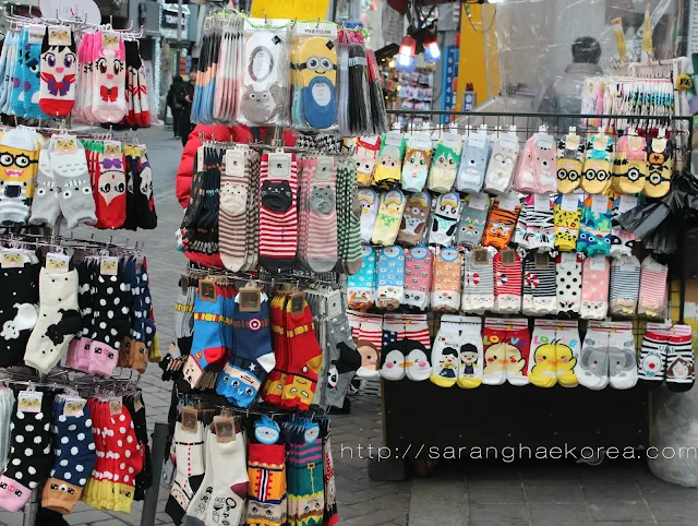 Socks with cute designs in Korea