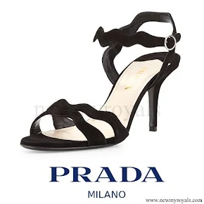 Kate Middleton wore Prada Suede Wavy Strap Sandal