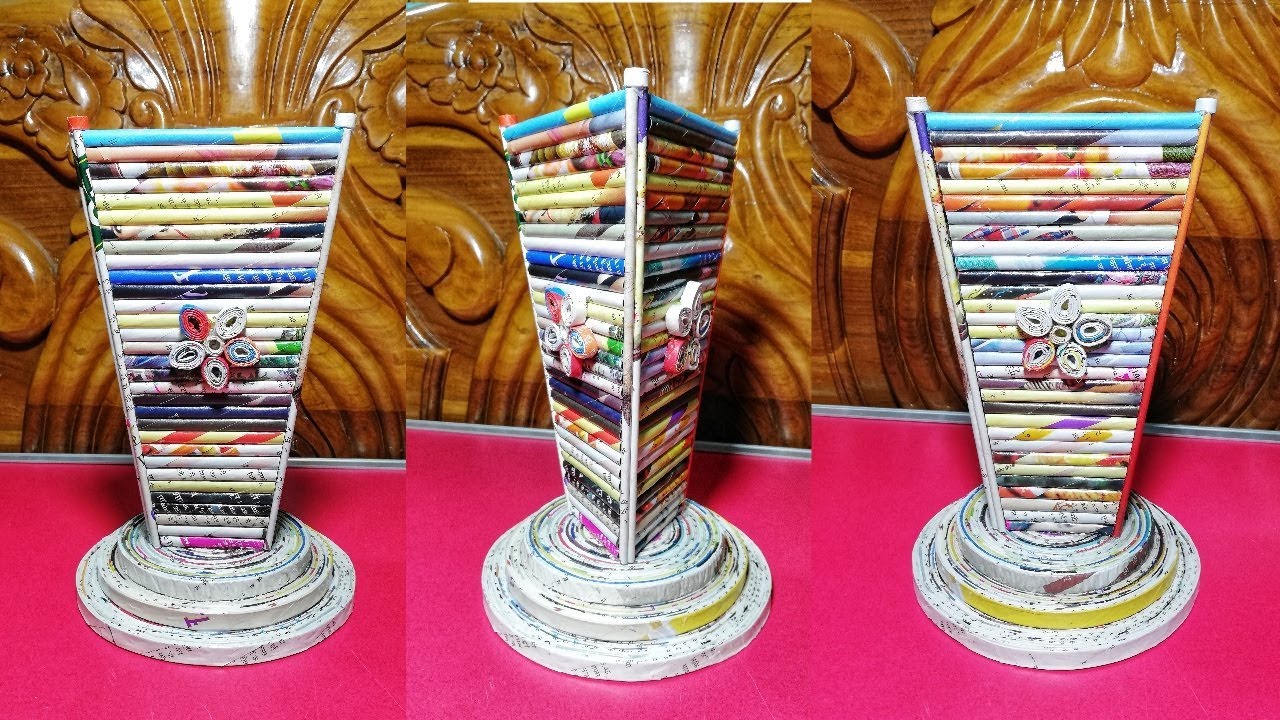 newspaper flower vase crazzy craft news paper flower vase
