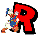 Alfabeto de Mickey y sus amigos con letras rojas R.