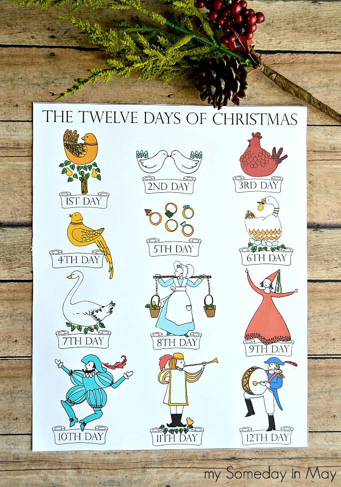 12 Days of Christmas Printable My Someday in May